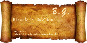 Bicsák Gábor névjegykártya