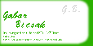 gabor bicsak business card